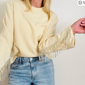 NWT Rhinestone soft sweatshirt.Size s